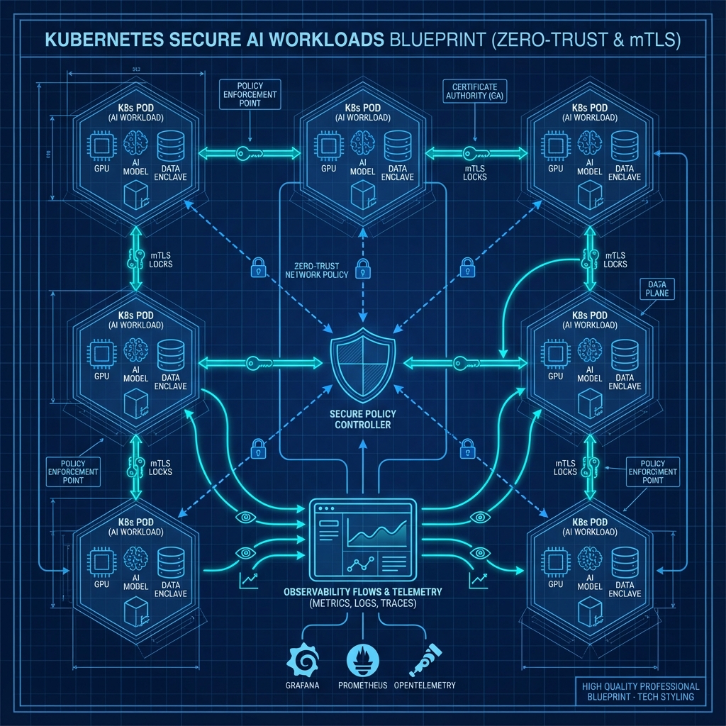 Zero-trust security architecture for AI on Kubernetes.
